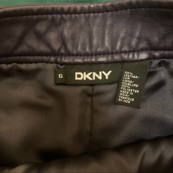 Vintage DKNY purple leather midi skirt - Picture 4 of 4